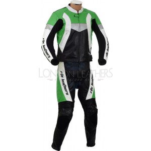 RTX Violator Kawasaki Green Leather Motorcycle Suit